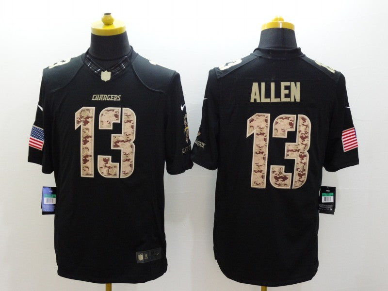 Men's Los Angeles Chargers Keenan Allen #13 Black Game Player Jersey