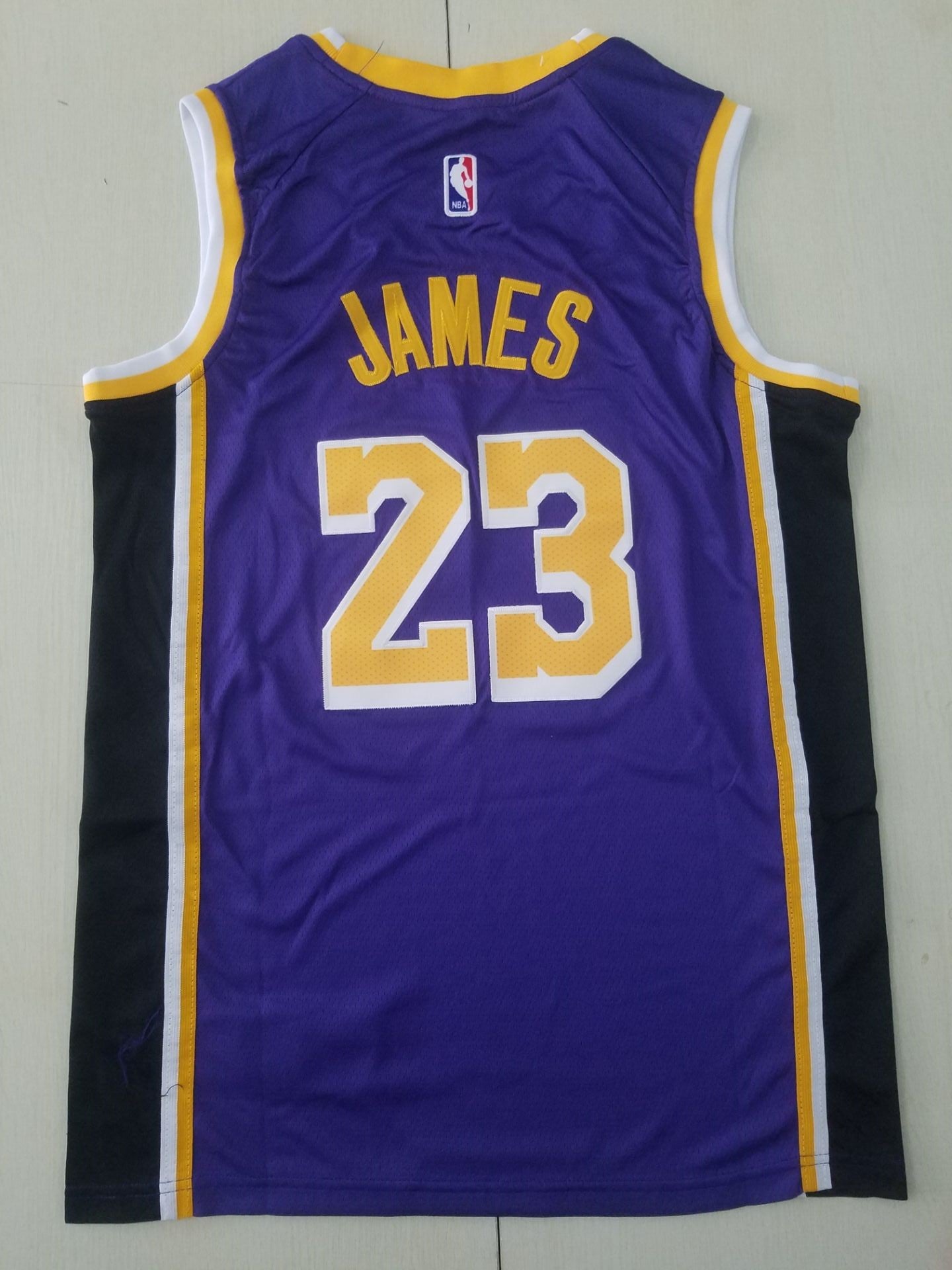 Men's Los Angeles Lakers LeBron James #23 NBA Purple Swingman Jersey