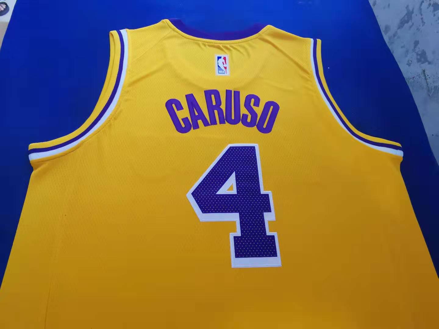 Men's Los Angeles Lakers Alex Caruso #4 NBA Yellow Player Jersey