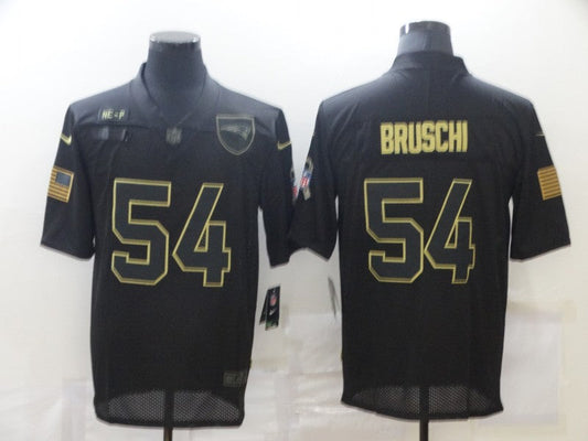 Men's New England Patriots Tedy Bruschi #54 Black Game Jersey