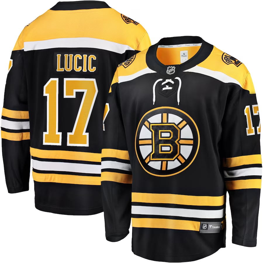 Men's Boston Bruins Milan Lucic #17 Black Replica Player Jersey