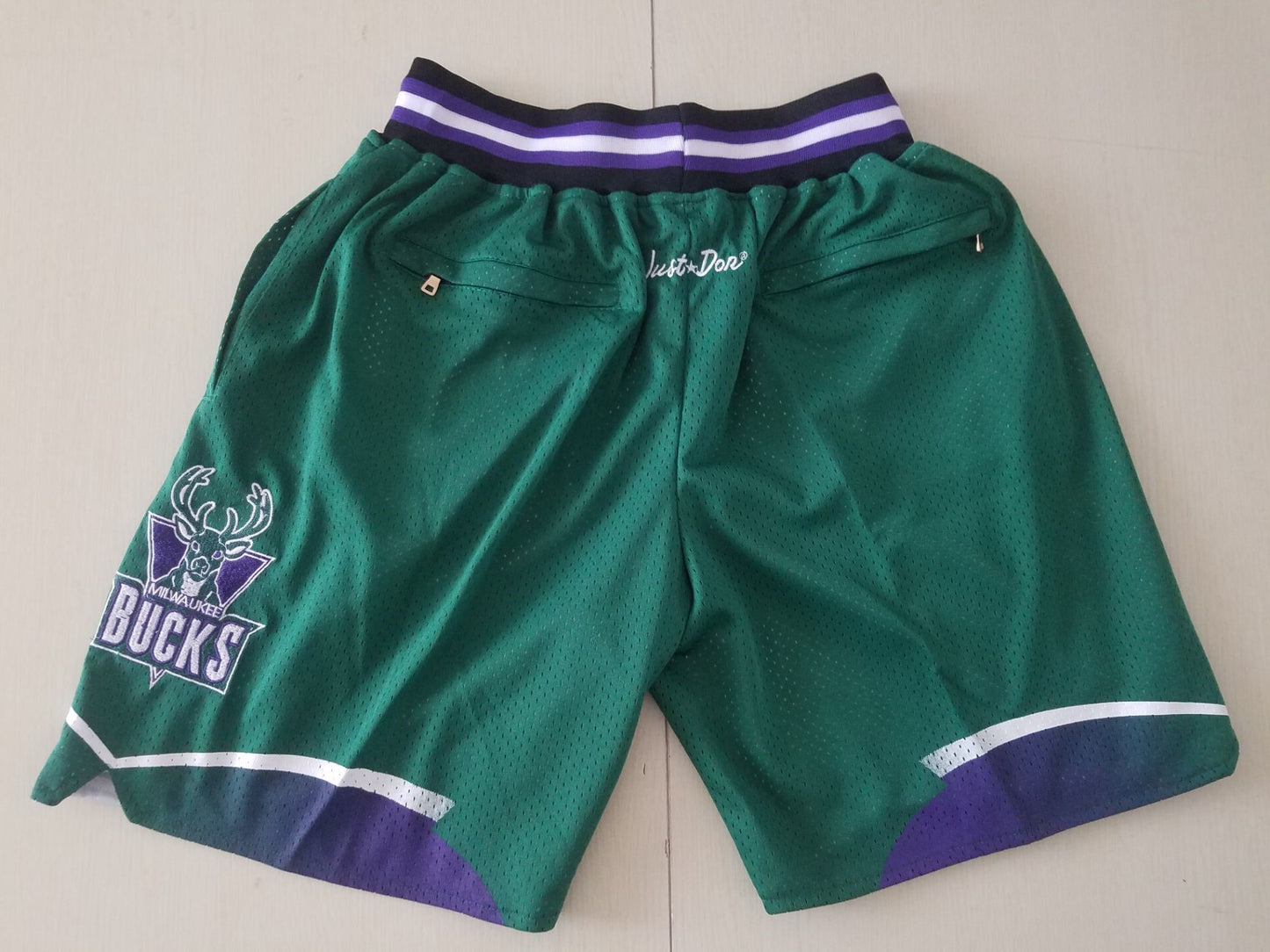 Men's Milwaukee Bucks Basketball Shorts With pocket Vintage Green