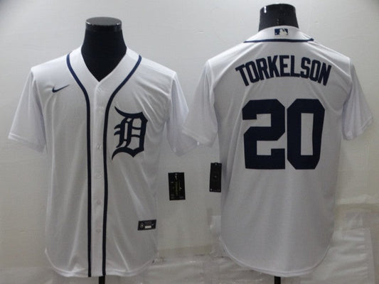 Men's Detroit Tigers Spencer Torkelson #20 White Replica Baseball Jersey