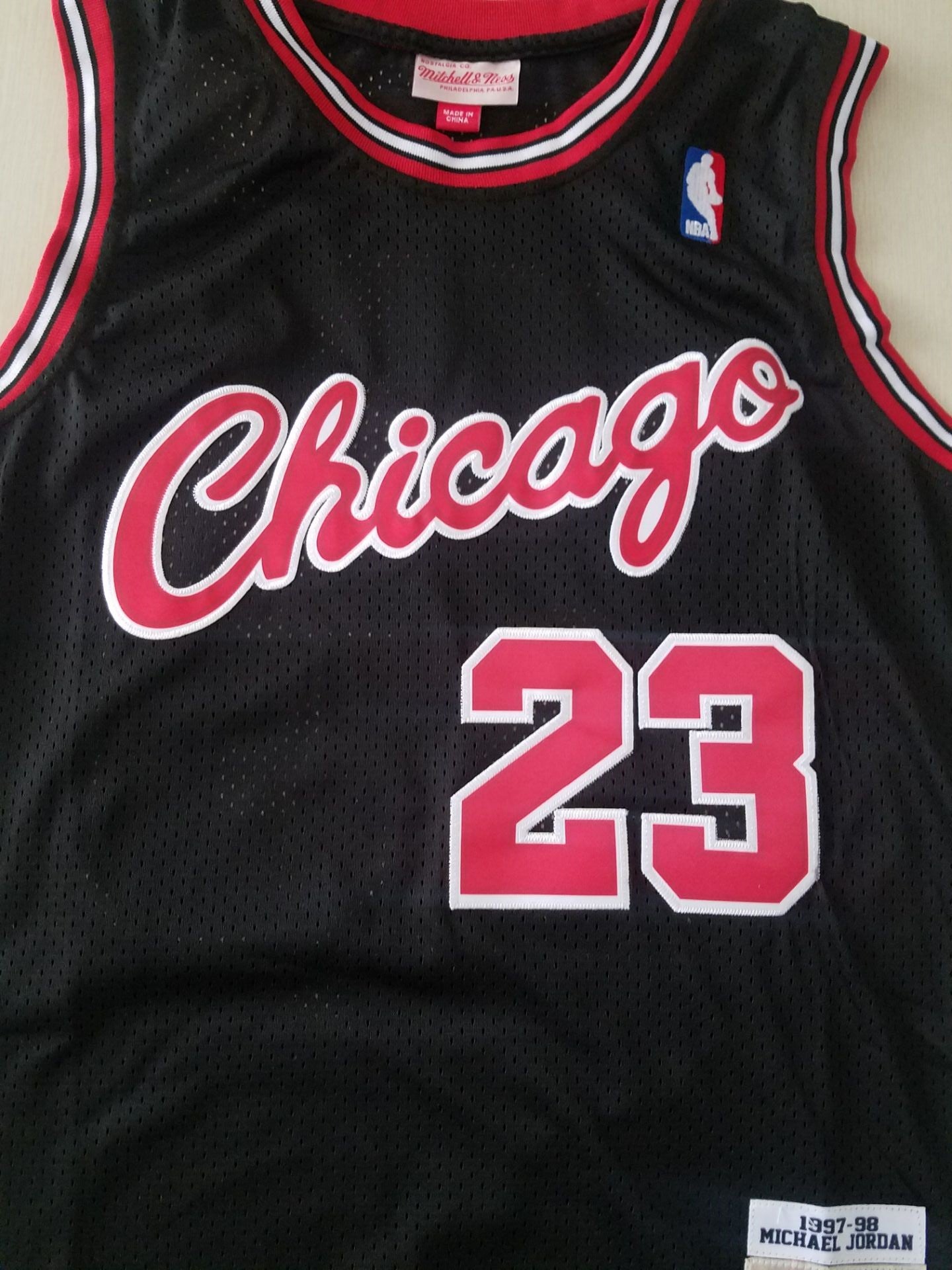 Men's Chicago Bulls Michael Jordan #23 Black 1997-98 Authentic Player Jersey