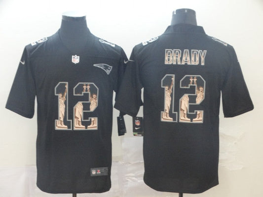 Men's New England Patriots Tom Brady #12 Black Player Game Jersey