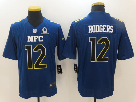 Men's Green Bay Packers Aaron Rodgers #12 Navy Game Jersey