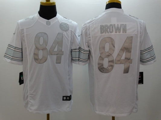 Men's Pittsburgh Steelers Antonio Brown #84 White Game Player Jersey