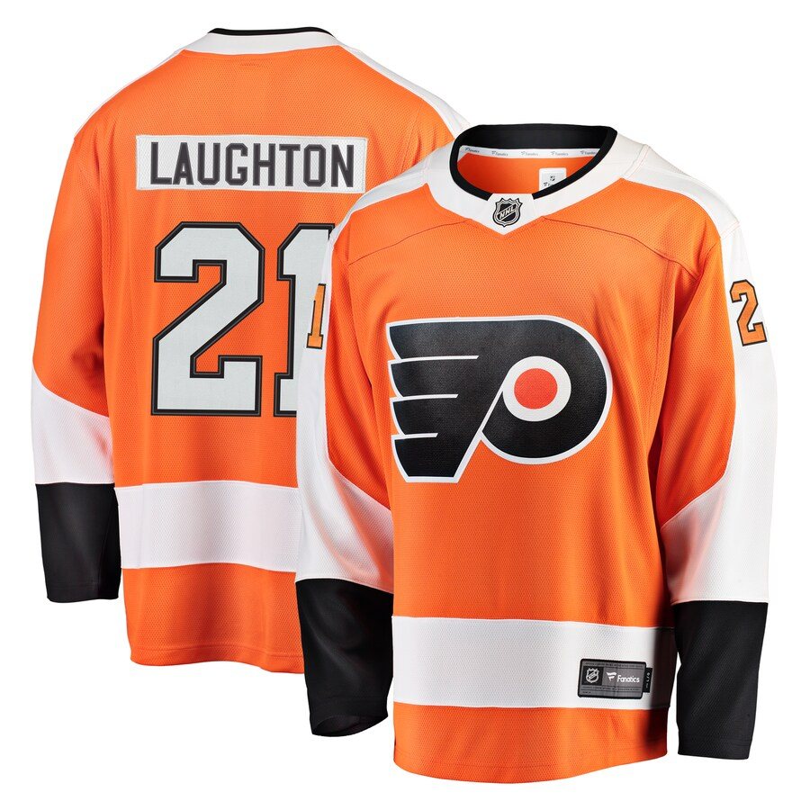 Men's Philadelphia Flyers Scott Laughton #21 Orange Replica Player Jersey