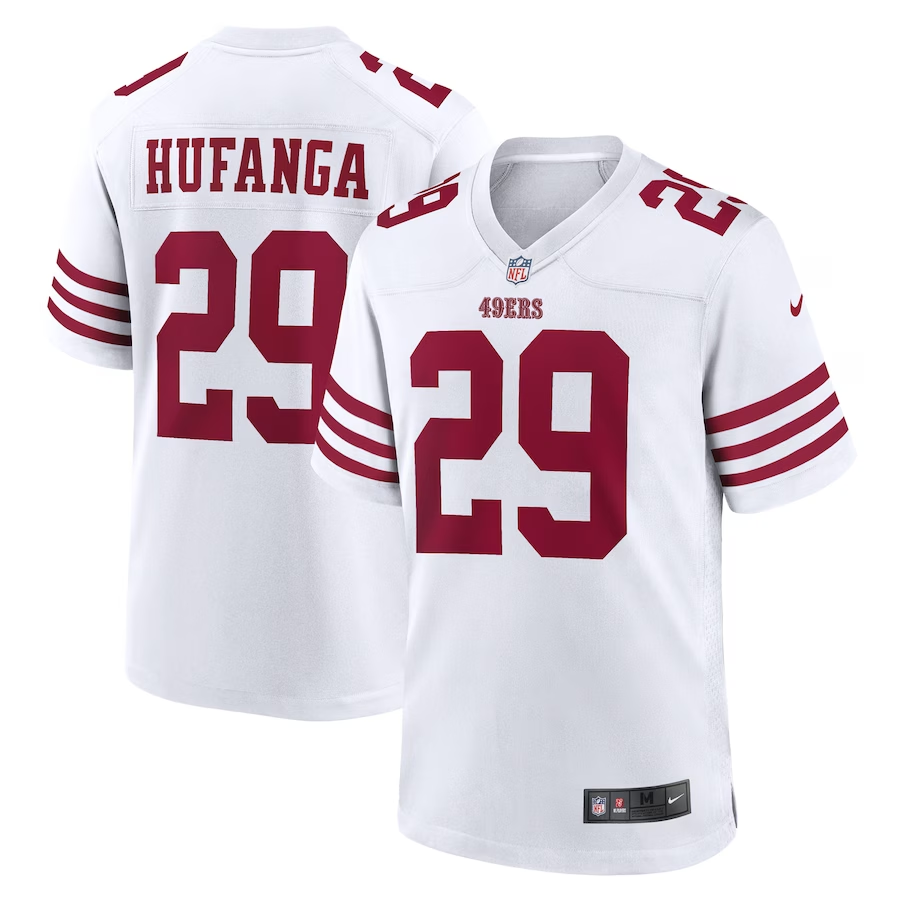 Men's San Francisco 49ers Talanoa Hufanga #29 White Game Player Jersey