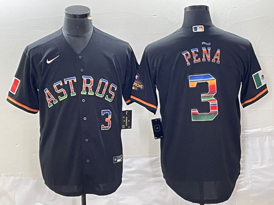 Men's Houston Astros Jeremy Pena #3 Black Replica Baseball Jersey