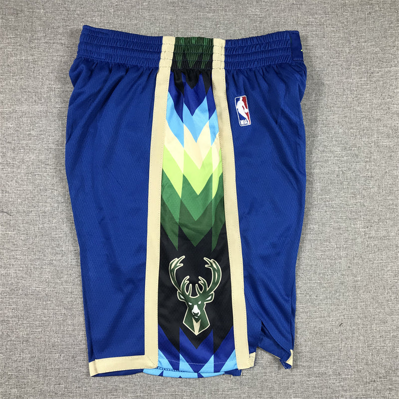 Men's Milwaukee Bucks 2022/23 Blue City Edition Basketball Shorts