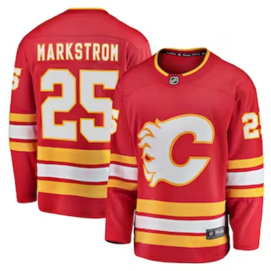 Men's Calgary Flames Jacob Markstrom #25 Red Home Breakaway Player Jersey