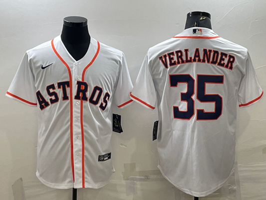 Men's Houston Astros Justin Verlander #35 White Home Replica Jersey