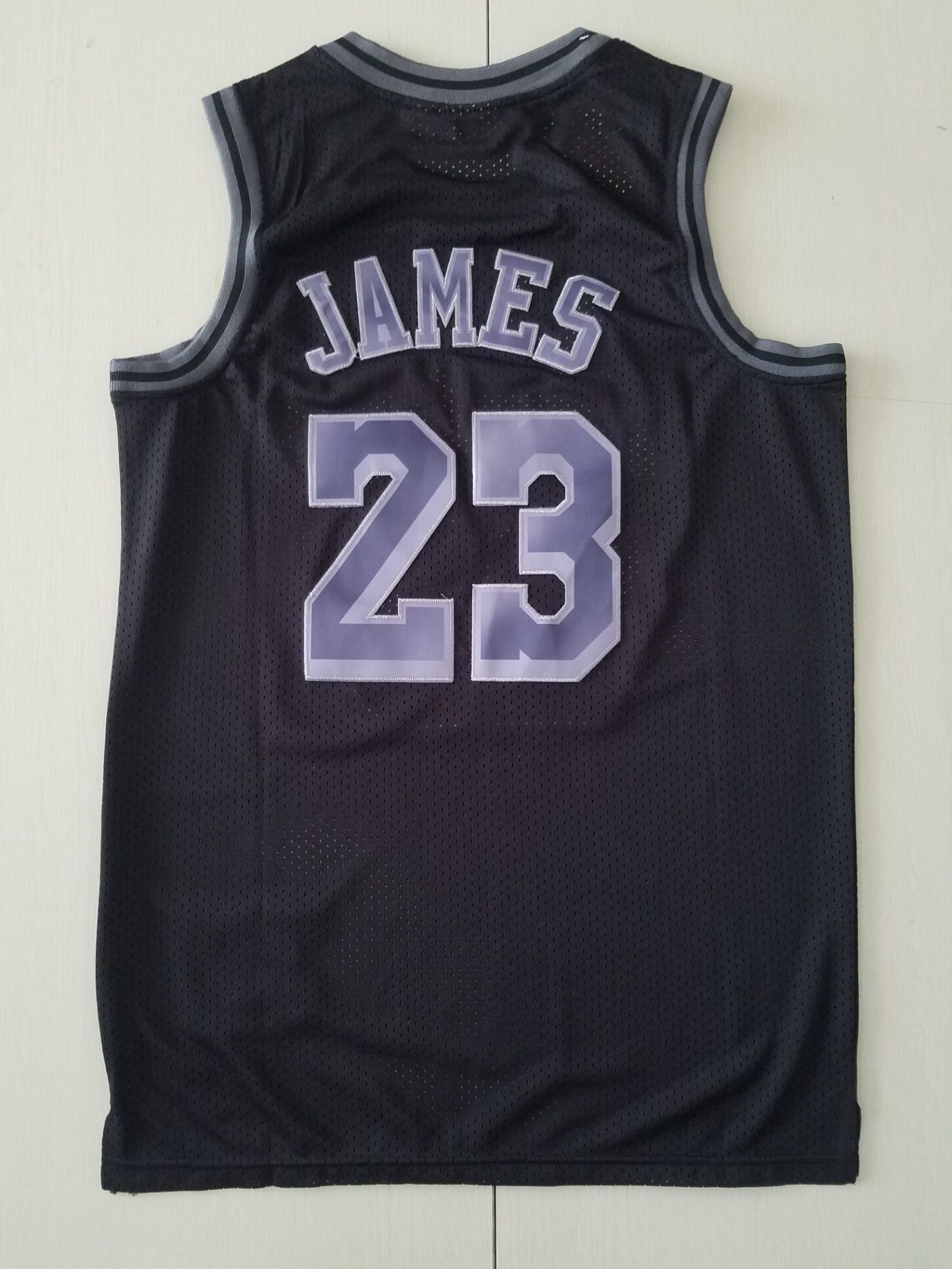 Men's Los Angeles Lakers LeBron James Black Hardwood Classics Swingman Jersey