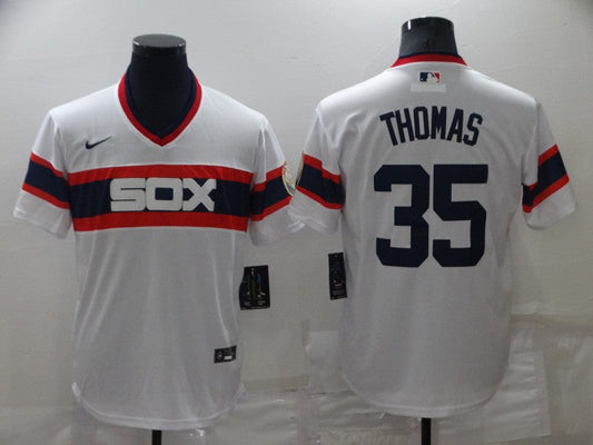 Men's Chicago White Sox Frank Thomas #35 White Replica Player Jersey