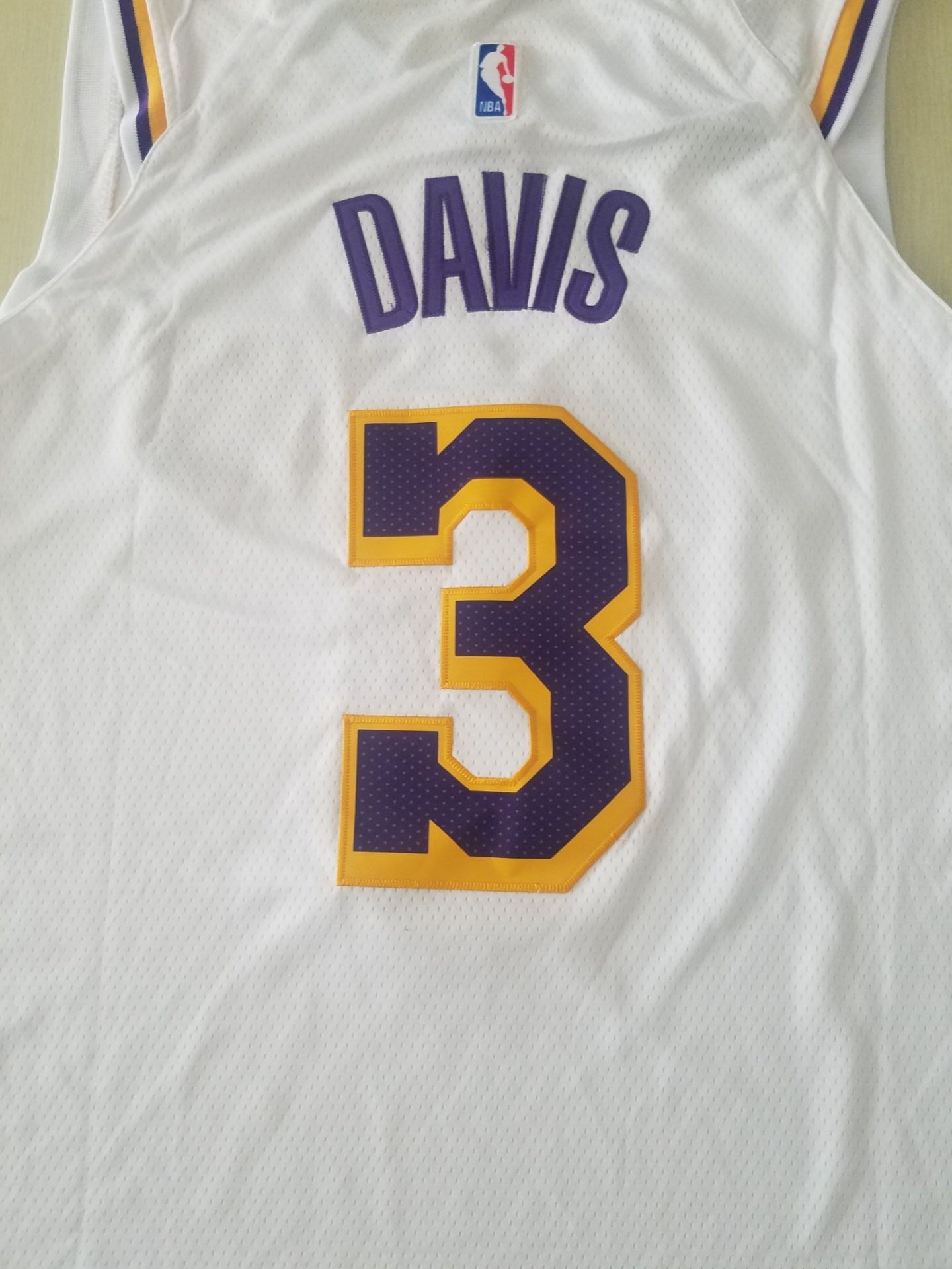 Men's Los Angeles Lakers Anthony Davis White #3 NBA Swingman Jersey