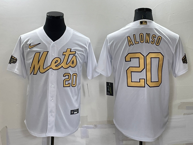 Men's New York Mets Pete Alonso #20 White Fashion Stitched Jersey