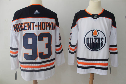 Men's Edmonton Oilers Ryan Nugent-Hopkins #93 White Breakaway Player Jersey