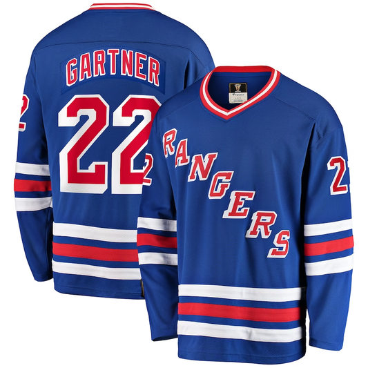 Men's New York Rangers Mike Gartner #22 Blue Player Game Jersey