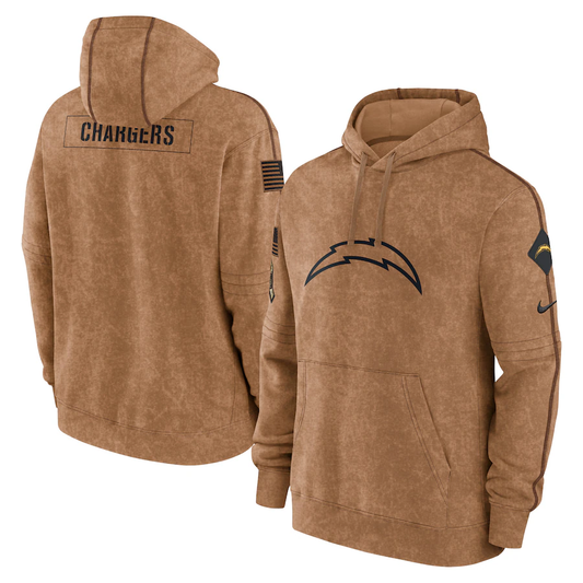 Men's Los Angeles Chargers Brown 2023 Salute To Service Club Pullover Hoodie