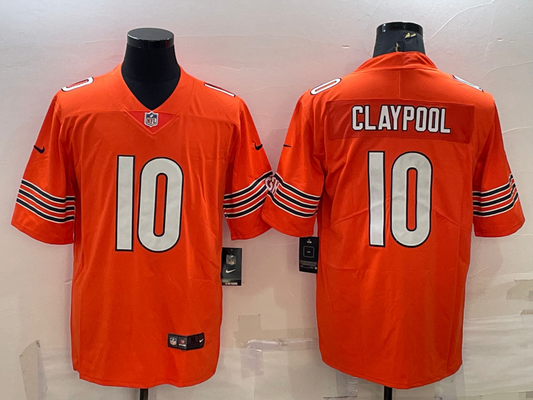 Men's Chicago Bears Chase Claypool #10 Orange Game Jersey