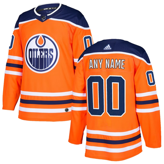 Men's Edmonton Oilers Orange Authentic Custom Jersey