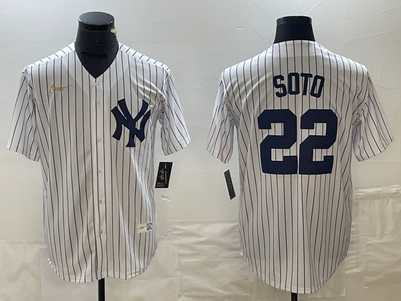 Men's New York Yankees Juan Soto #22 White Home Cooperstown Collection Player Jersey