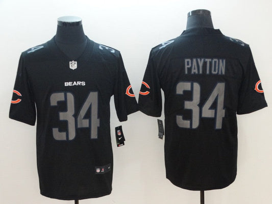 Men's Chicago Bears Walter Payton #34 Black Player Game Jersey