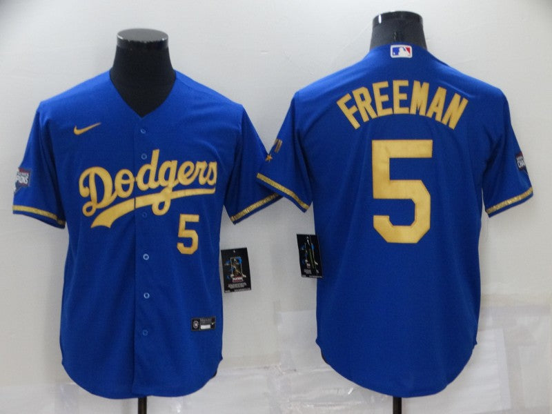 Men's Los Angeles Dodgers Freddie Freeman #5 Blue Replica Player Jersey