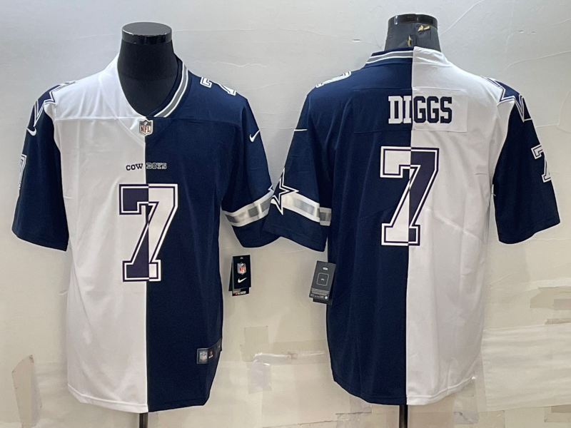 Men's Dallas Cowboys Trevon Diggs #7 White/Navy Player Jersey