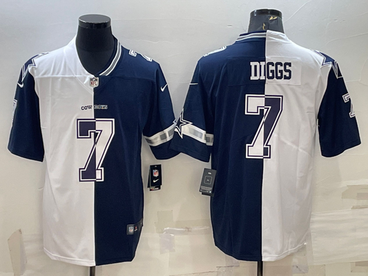 Men's Dallas Cowboys Trevon Diggs #7 White/Navy Player Jersey