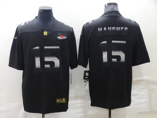 Men's Kansas City Chiefs Patrick Mahomes #15 Black Vapor Elite Jersey