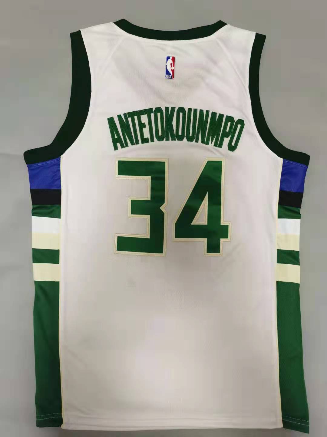 Men's Milwaukee Bucks Giannis Antetokounmpo #34 NBA White Player Jersey