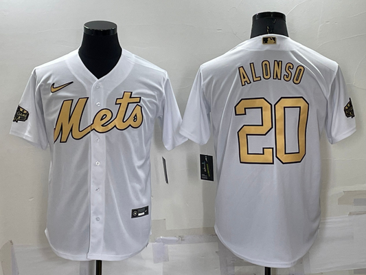 Men's New York Mets Pete Alonso #20 White Stitched Jersey