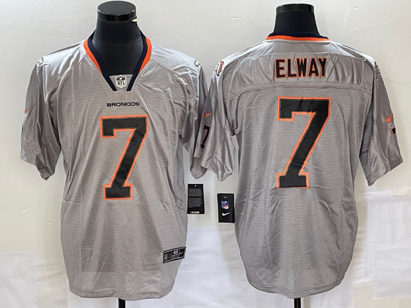 Men's Denver Broncos John Elway #7 Gray Game Jersey