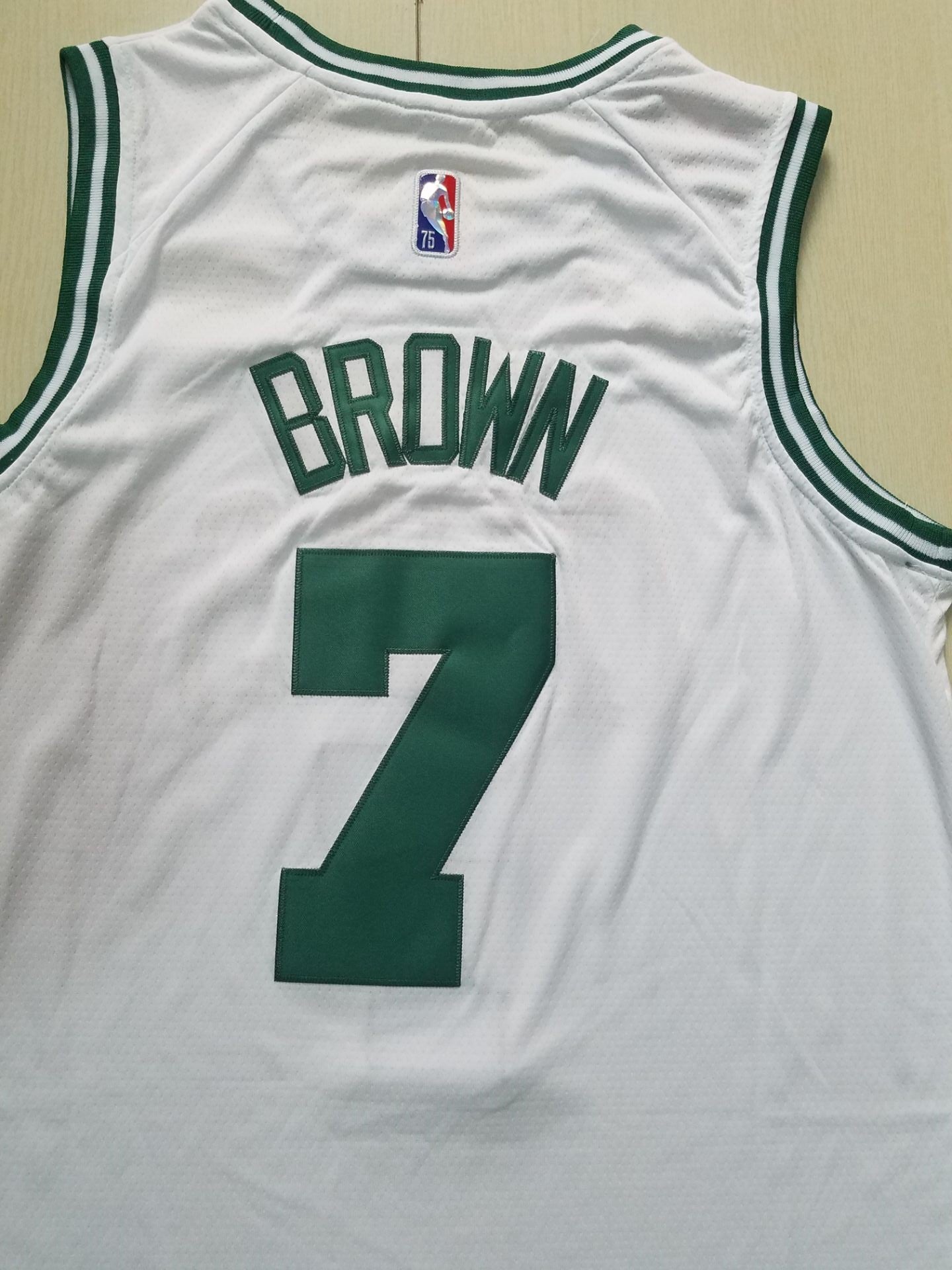 Men's Boston Celtics Jaylen Brown #7 NBA White Replica Jersey