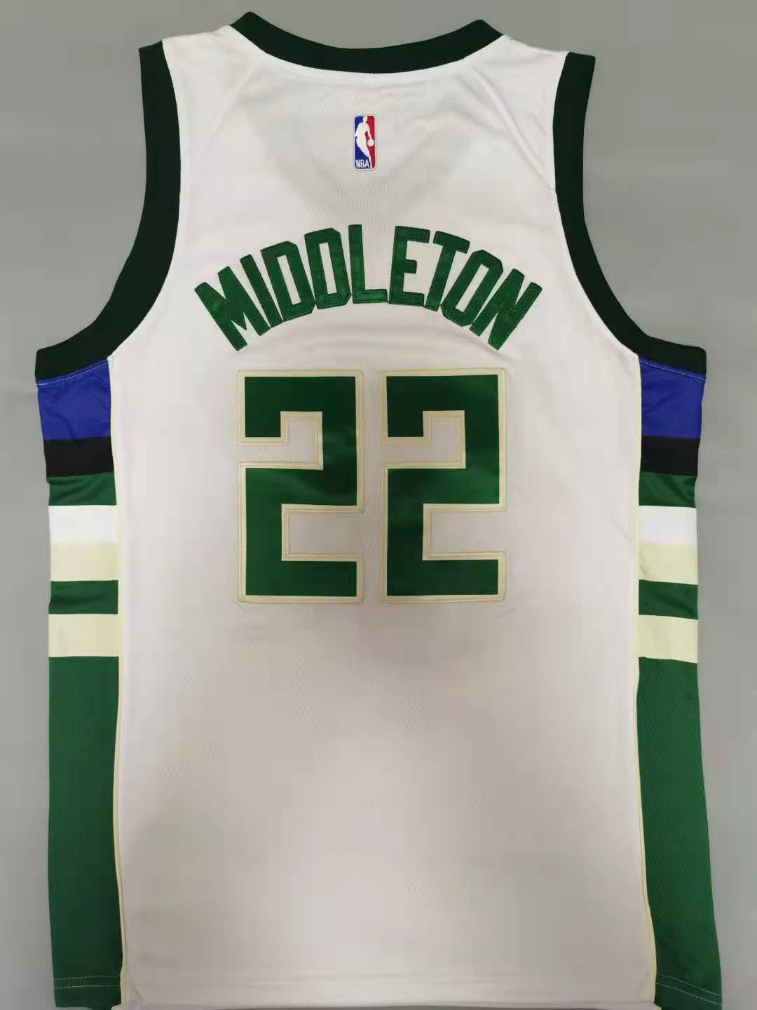 Men's Milwaukee Bucks Khris Middleton Fanatics Branded White Fast Break Jersey