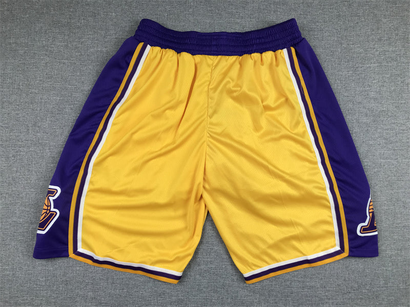 Men's Los Angeles Lakers Yellow Hardwood Classics Basketball Shorts