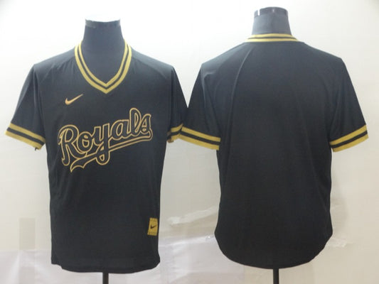 Men's Kansas City Royals Black Alternate Replica Blank Jersey