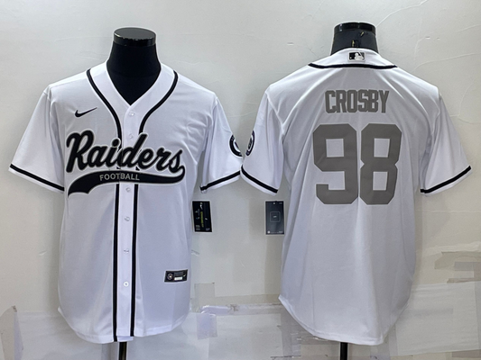 Men's Las Vegas Raiders Maxx Crosby #98 White Player Jersey Joint Edition