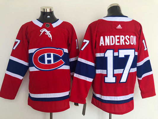 Men's Montreal Canadiens Josh Anderson #17 Red Player Game Jersey