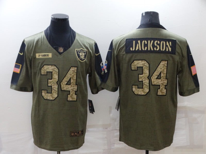 Men's Las Vegas Raiders Bo Jackson #34 Brown Alternate Game Jersey