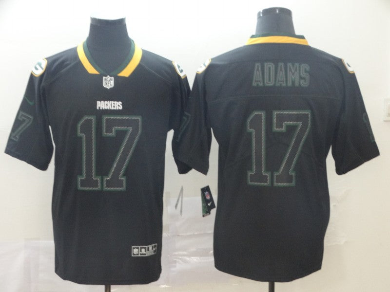 Men's Green Bay Packers Davante Adams #17 Black Authentic Game Jersey