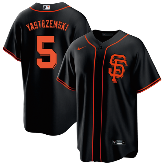 Men's San Francisco Giants Mike Yastrzemski #5 Black Replica Baseball Jersey