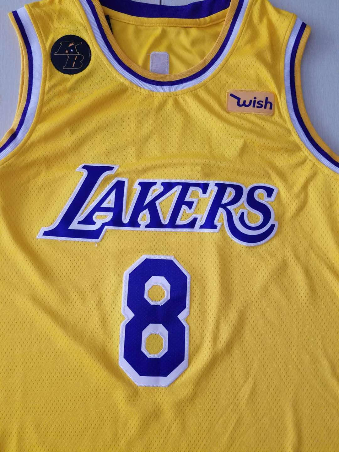 Men's Los Angeles Lakers Kobe Bryant #8 Yellow Swingman Player Jersey