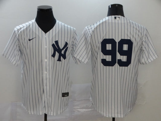 Men's New York Yankees Aaron Judge #99 White Replica Player Name Jersey