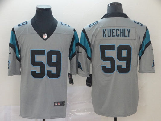 Men's Carolina Panthers Luke Kuechly #59 Gray Inverted Legend Jersey