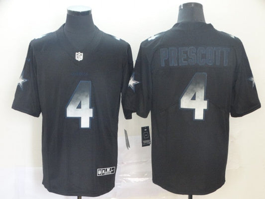 Men's Dallas Cowboys #4 Dak Prescott Black Authentic Game Player Jersey