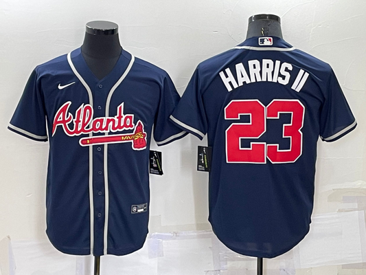 Men's Atlanta Braves Michael Harris II #23 Navy Replica Baseball Jersey