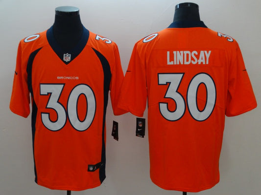 Men's Denver Broncos Phillip Lindsay #30 Orange Game Jersey